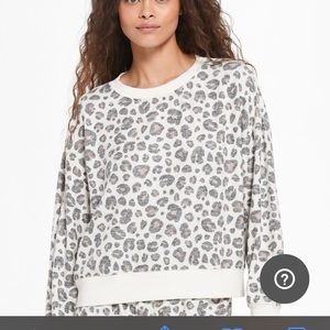 Elle brushed slub leopard pullover